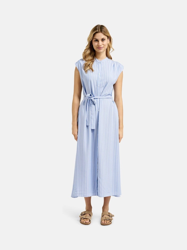 Smith & Soul Blue Striped Dress With Belt - Image 2 of 6 Smith & Soul Blue Striped Dress With Belt - Image 2 of 6