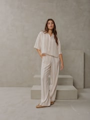 Smith & Soul Natural Striped Straight Leg Trousers - Image 1 of 5