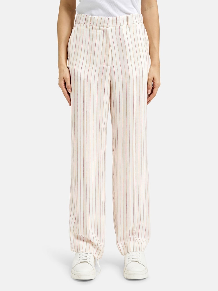 Smith & Soul Natural Striped Straight Leg Trousers - Image 2 of 5