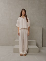 Smith & Soul Natural Striped Straight Leg Trousers - Image 5 of 5