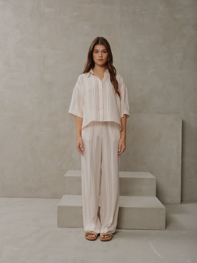 Smith & Soul Natural Striped Straight Leg Trousers - Image 5 of 5
