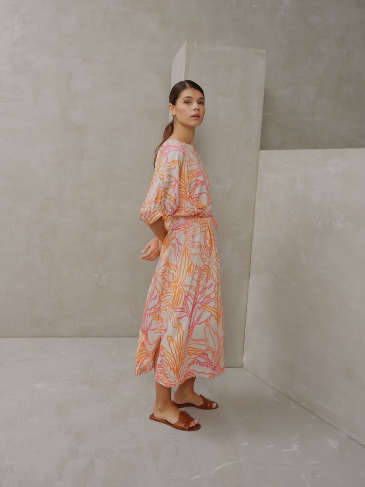 Smith & Soul Pink Printed Round Neck Dress - Image 1 of 6