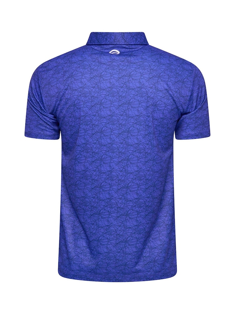 Fazer Mens Blue Chester Scribble Golf Polo Shirt - Image 2 of 4 Fazer Mens Blue Chester Scribble Golf Polo Shirt - Image 2 of 4