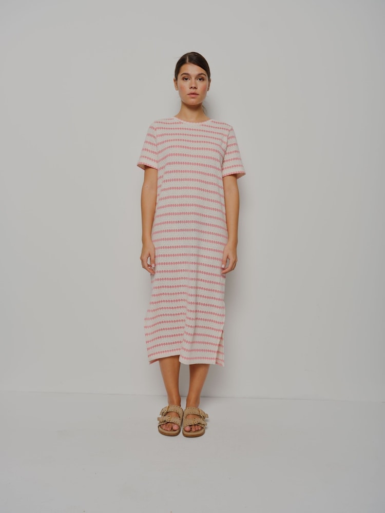 Smith & Soul Pink Striped Jersey Dress - Image 1 of 6 Smith & Soul Pink Striped Jersey Dress - Image 1 of 6