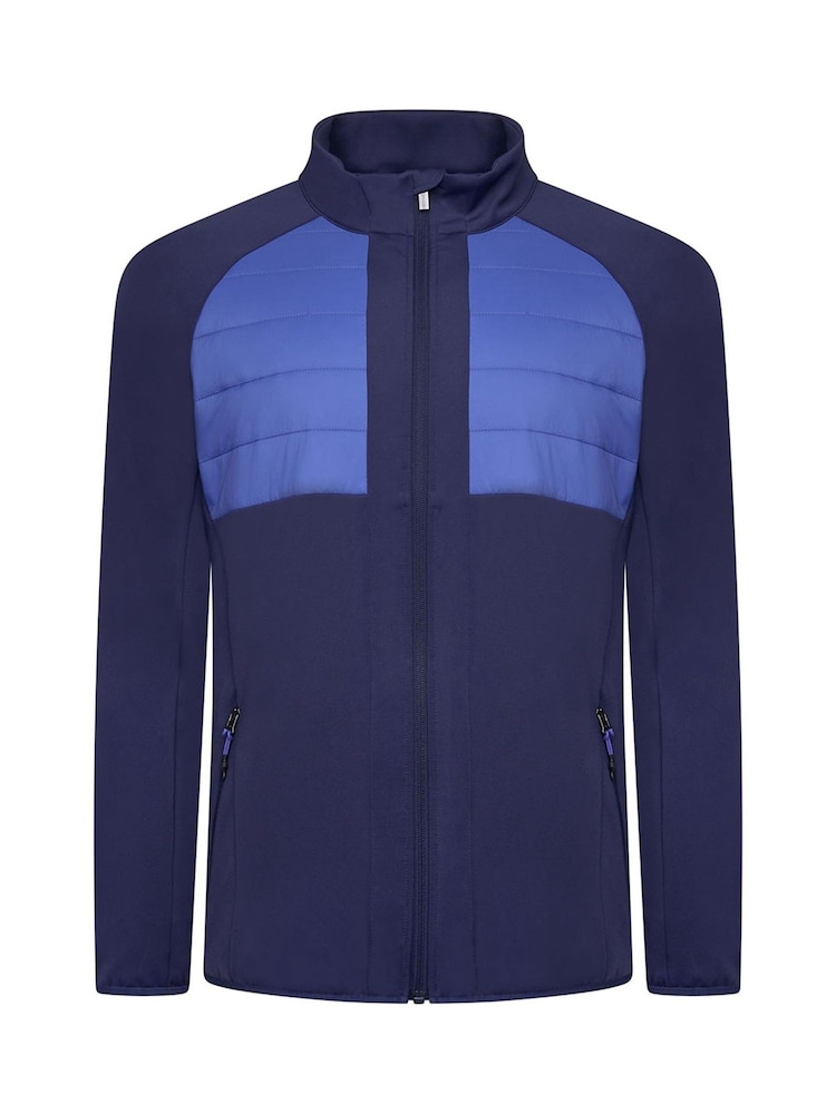 Fazer Mens Blue Ellesmere Quilted Full Zip Golf Jacket - Image 1 of 4