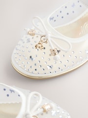 Baker by Ted Baker Mesh Diamante Mary Jane Occasion White Shoes - Image 3 of 6