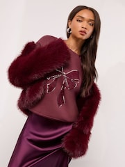 Burgunderrot - Lipsy Sweatshirt - Bild 3 von 4
