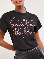 Lipsy Santa Baby Crew Neck T-Shirt - Image 1 of 4