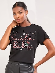 Lipsy Santa Baby Crew Neck T-Shirt - Image 2 of 4