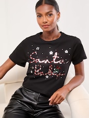 Lipsy Santa Baby Crew Neck T-Shirt - Image 3 of 4