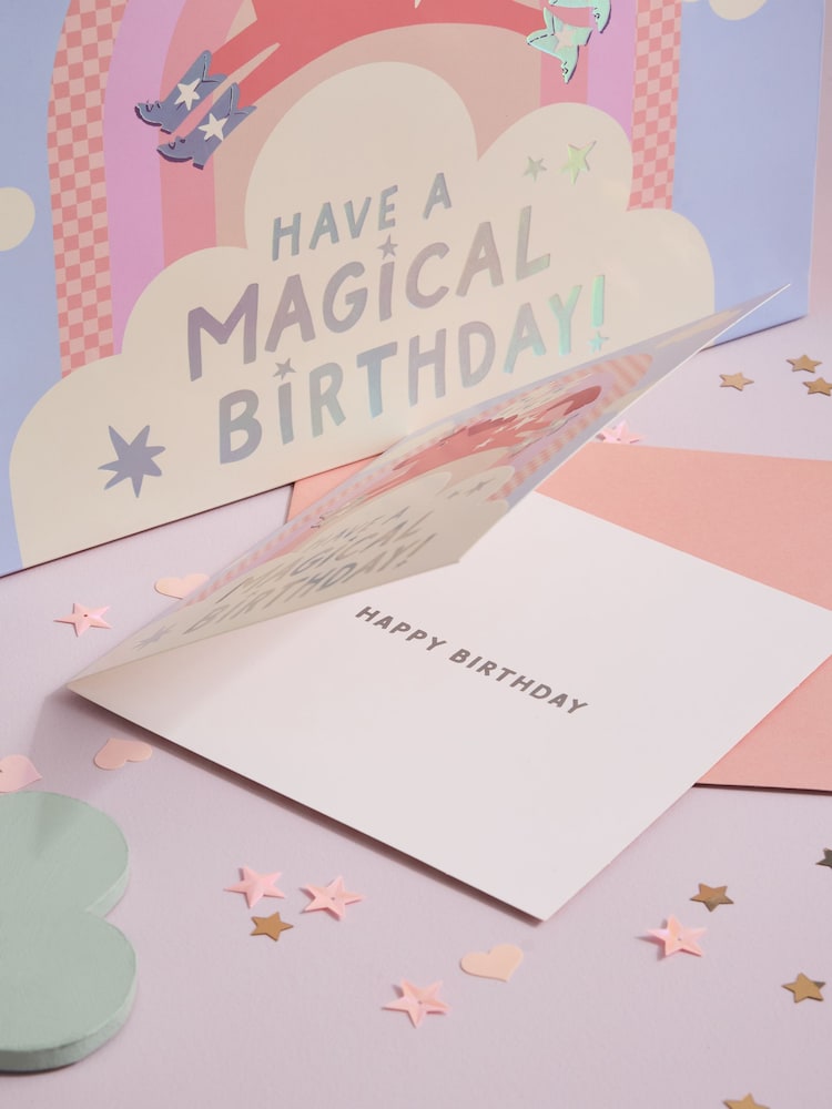 حقيبة هدايا متوسطة الحجم مع بطاقة بطابع اليونيكورن - صورة 2 من 2 حقيبة هدايا متوسطة الحجم مع بطاقة بطابع اليونيكورن - صورة 2 من 2