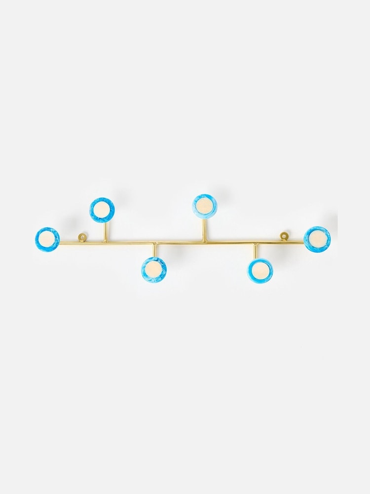 Oliver Bonas Blue Resin & Bone Wall Storage Hooks - Image 2 of 6