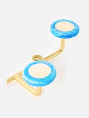 Oliver Bonas Blue Resin & Bone Wall Storage Hooks - Image 5 of 6