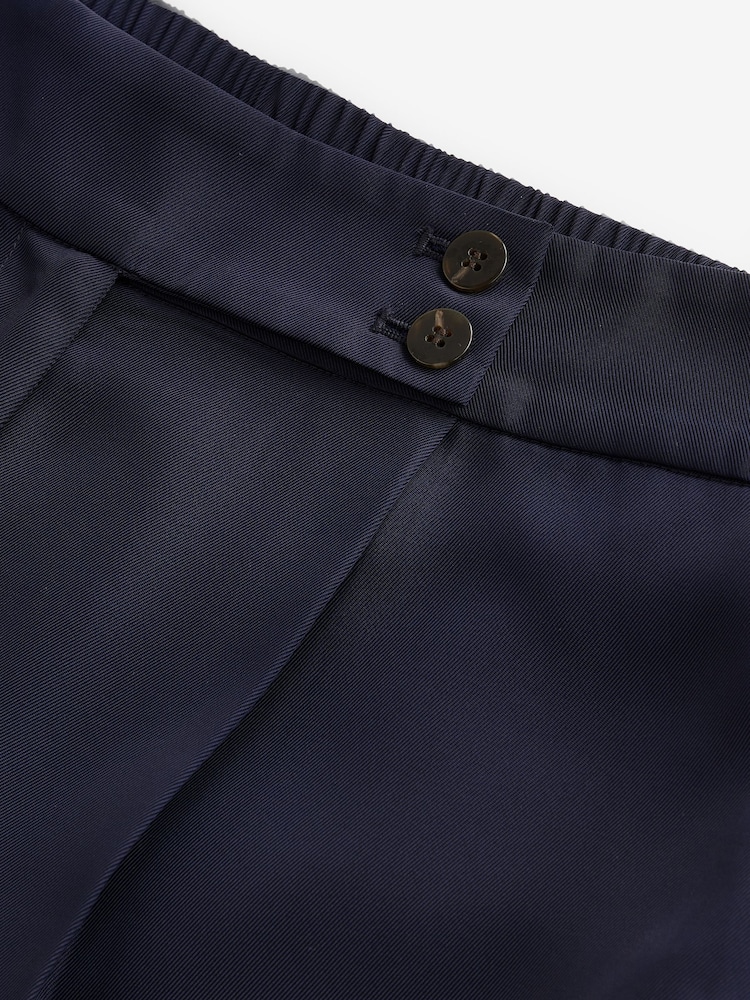 Navy Blue Wide Leg Tailored Trousers - Image 3 of 3