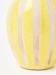 Oliver Bonas Yellow Kairi Crackle Ceramic Vase - Image 2 of 3