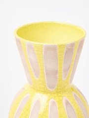 Oliver Bonas Yellow Kairi Crackle Ceramic Vase - Image 3 of 3
