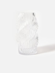 Oliver Bonas Clear Zuhur Ribbed Glass Vase - Image 1 of 6