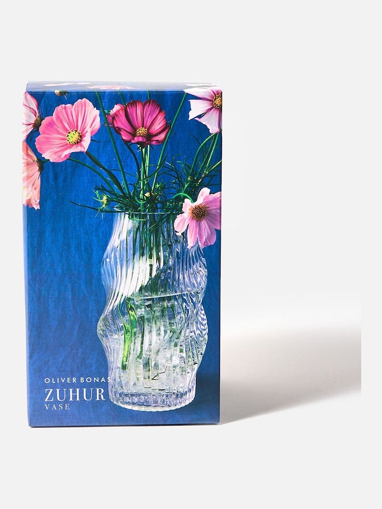 Oliver Bonas Clear Zuhur Ribbed Glass Vase - Image 6 of 6 Oliver Bonas Clear Zuhur Ribbed Glass Vase - Image 6 of 6