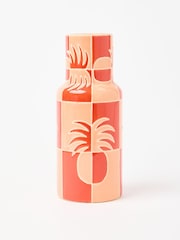 Oliver Bonas Pink Pineapple Chequerboard Ceramic Vase - Image 1 of 3