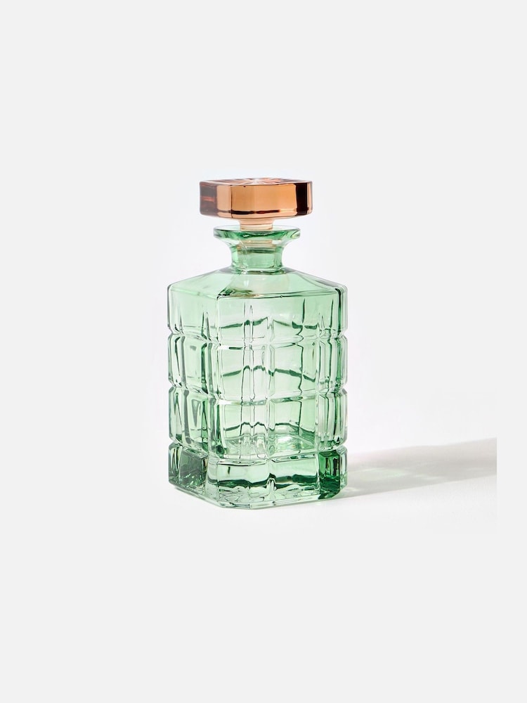 Oliver Bonas Green Jewel Glass Decanter - Image 1 of 4 Oliver Bonas Green Jewel Glass Decanter - Image 1 of 4