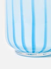 Oliver Bonas Blue Maha Stripe Glass Vase - Image 5 of 6