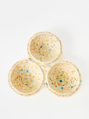Oliver Bonas Cream Tami Splatter Ceramic Triple Dip Bowl - Image 5 of 5