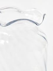 Oliver Bonas Clear Lucie Wavy Glass Vase - Image 4 of 6