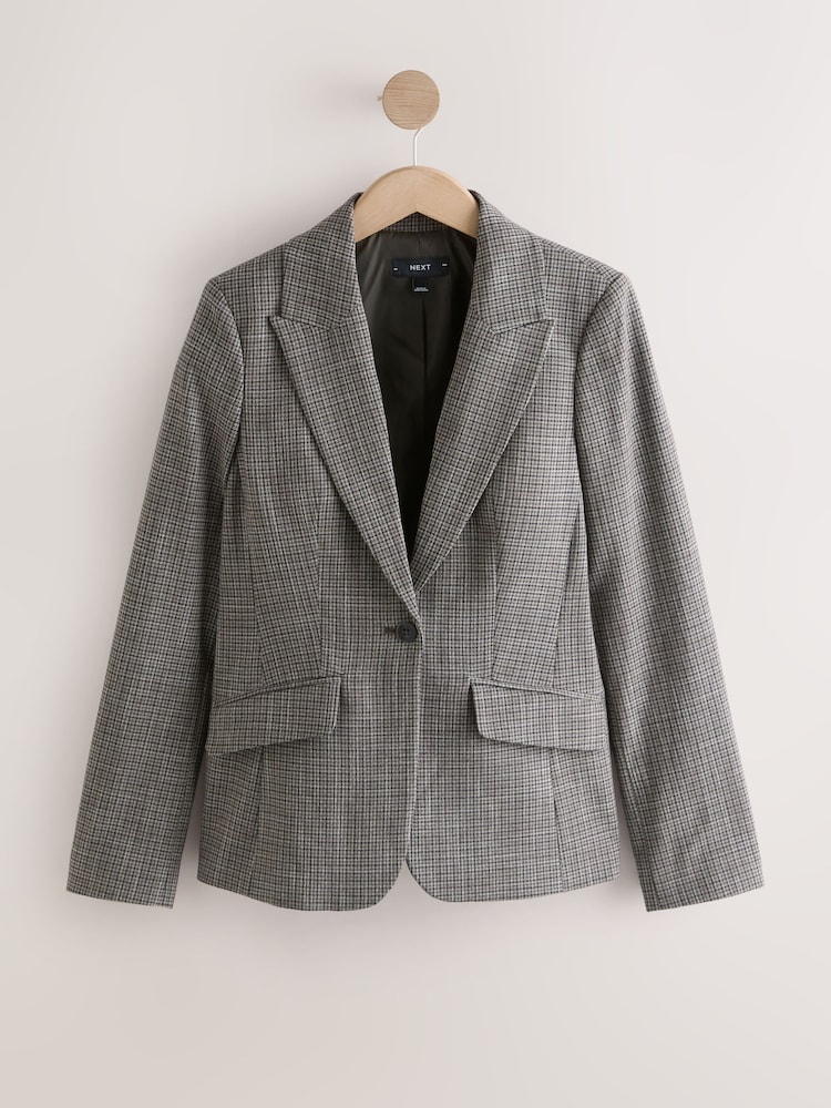 أخضر - Check Sculpted Tailored Single Breasted Blazer - صورة 1 من 6 أخضر - Check Sculpted Tailored Single Breasted Blazer - صورة 1 من 6