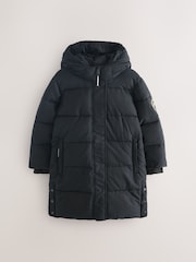 Schwarz - Superdry Langer Steppmantel - Bild 1 von 8