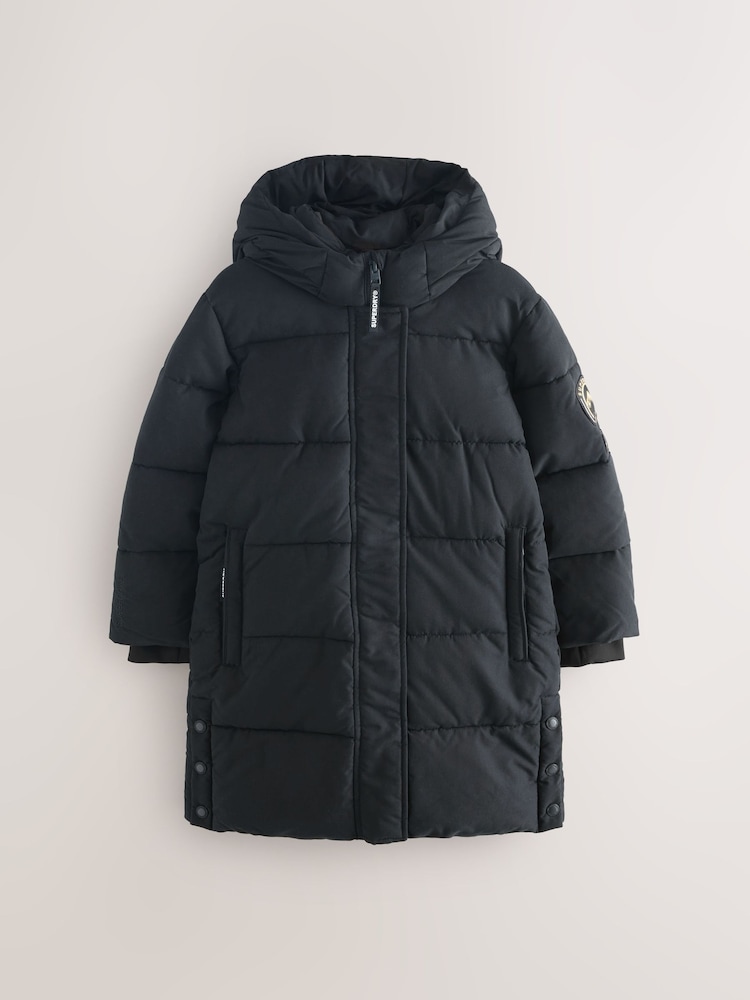 Schwarz - Superdry Langer Steppmantel - Bild 1 von 8