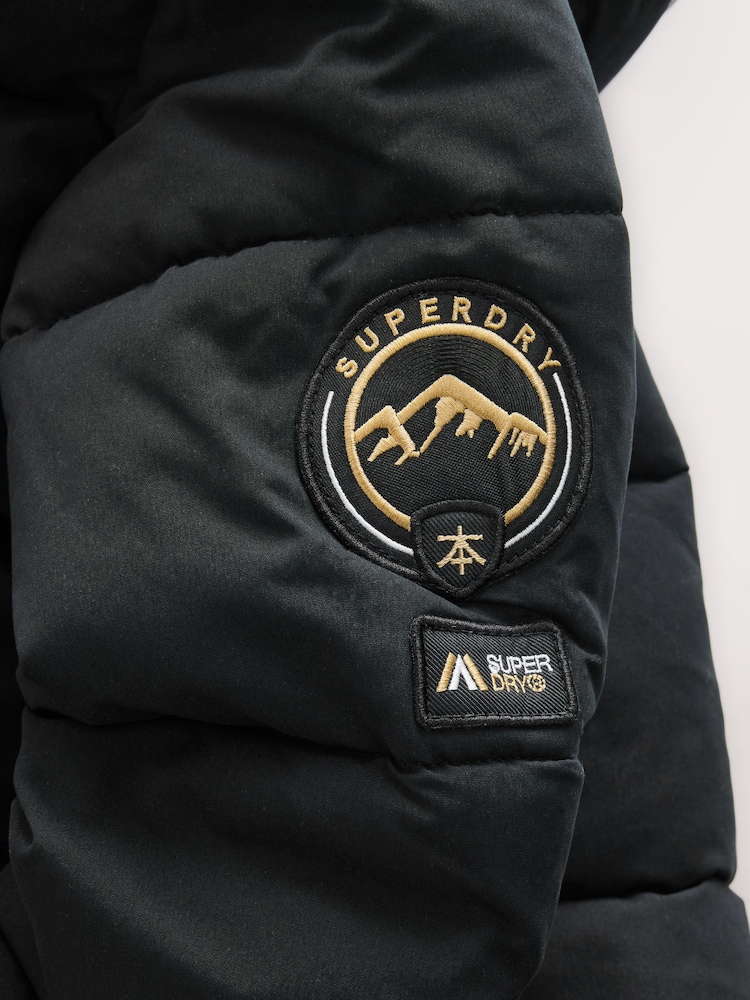 Schwarz - Superdry Langer Steppmantel - Bild 8 von 8
