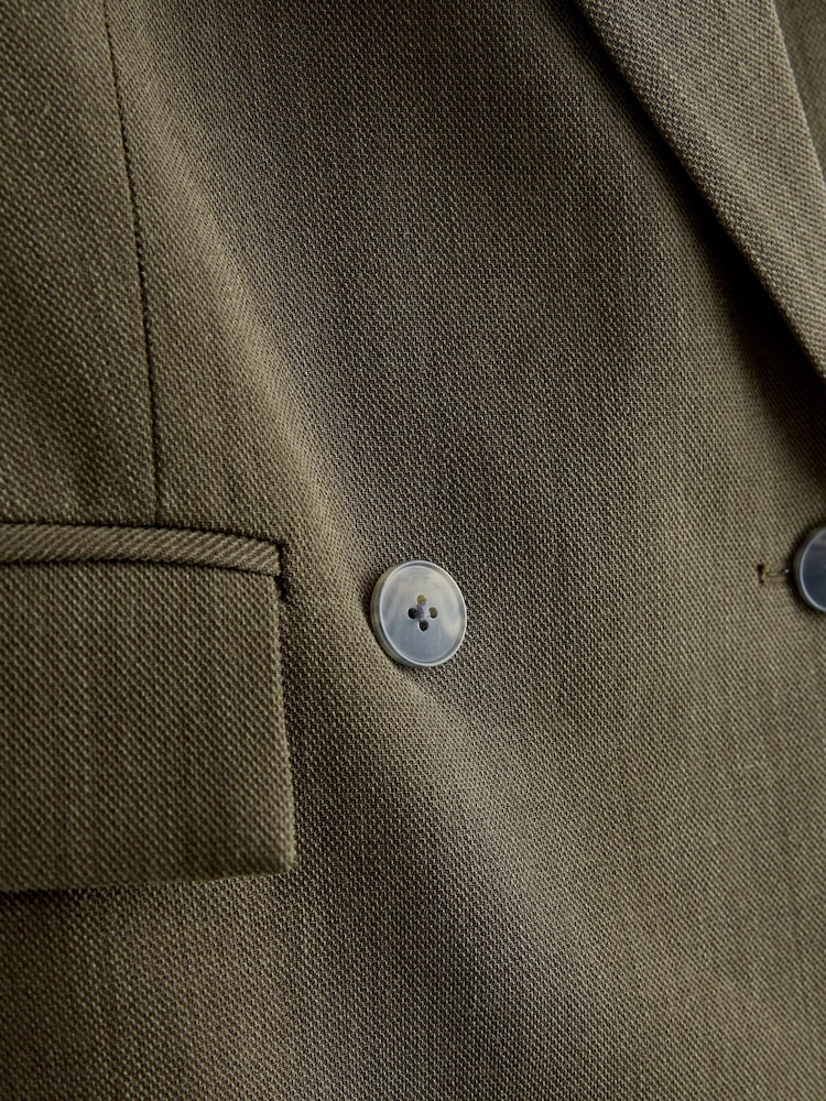 Khaki Green Relaxed Crosshatch Blazer - Image 2 of 4 Khaki Green Relaxed Crosshatch Blazer - Image 2 of 4