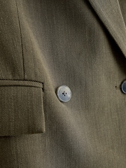 Khaki Green Relaxed Crosshatch Blazer - Image 7 of 8