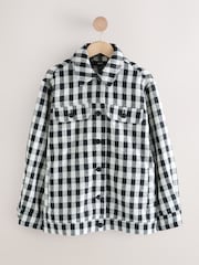Navy/White Gingham Boucle Shacket - Image 5 of 8