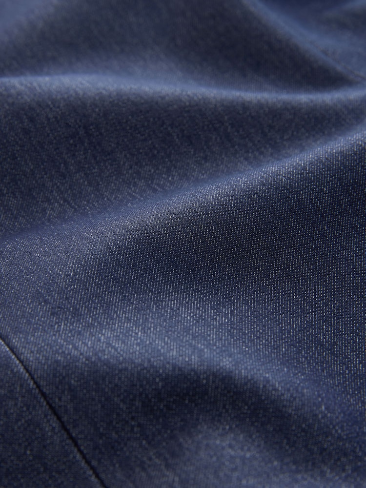 Denim Military Fitted Single Breasted Blazer - Image 2 of 4 Denim Military Fitted Single Breasted Blazer - Image 2 of 4