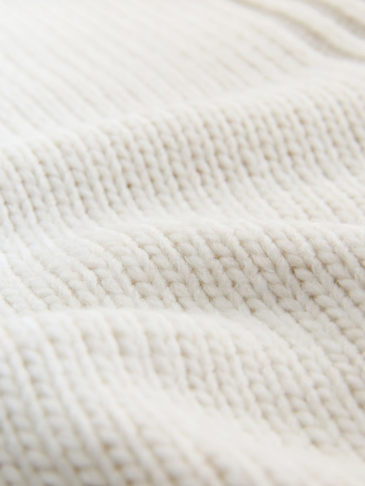 Ecru V-Neck Knitted Shirt Layer Jumper - Image 3 of 3 Ecru V-Neck Knitted Shirt Layer Jumper - Image 3 of 3