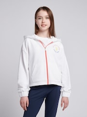 U.S. Polo Assn. White Girls Graphic Zip Through Sweater - Image 1 of 7