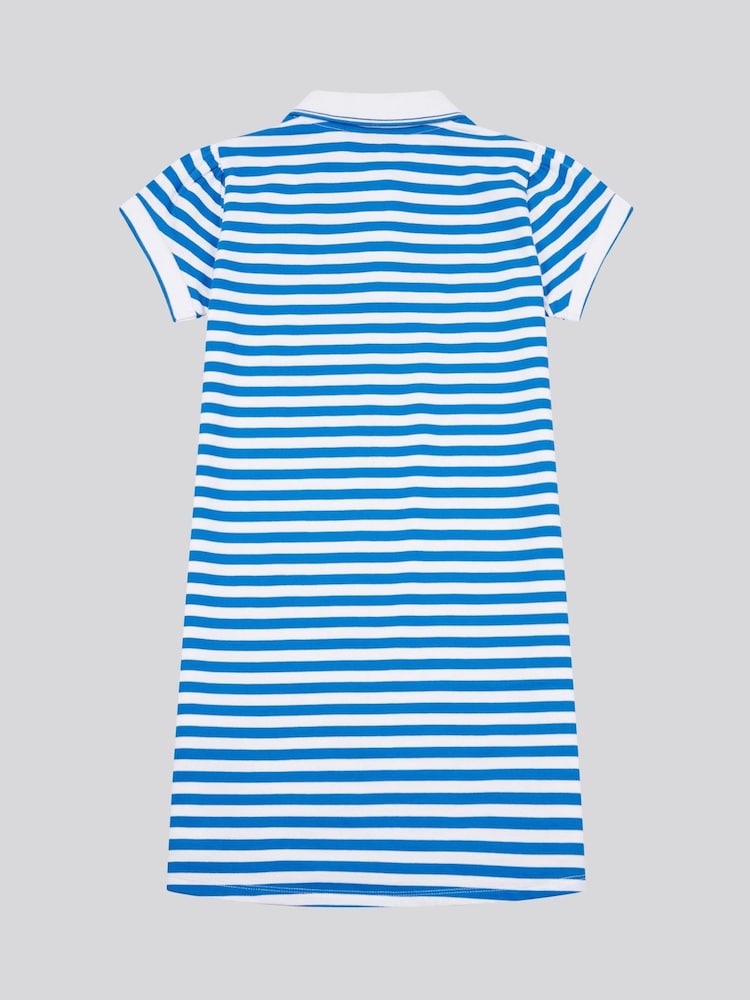 U.S. Polo Assn. Blue Girls Stripe Polo Dress - Image 2 of 3