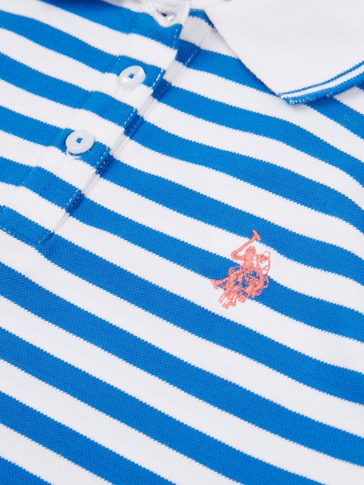U.S. Polo Assn. Blue Girls Stripe Polo Dress - Image 3 of 3