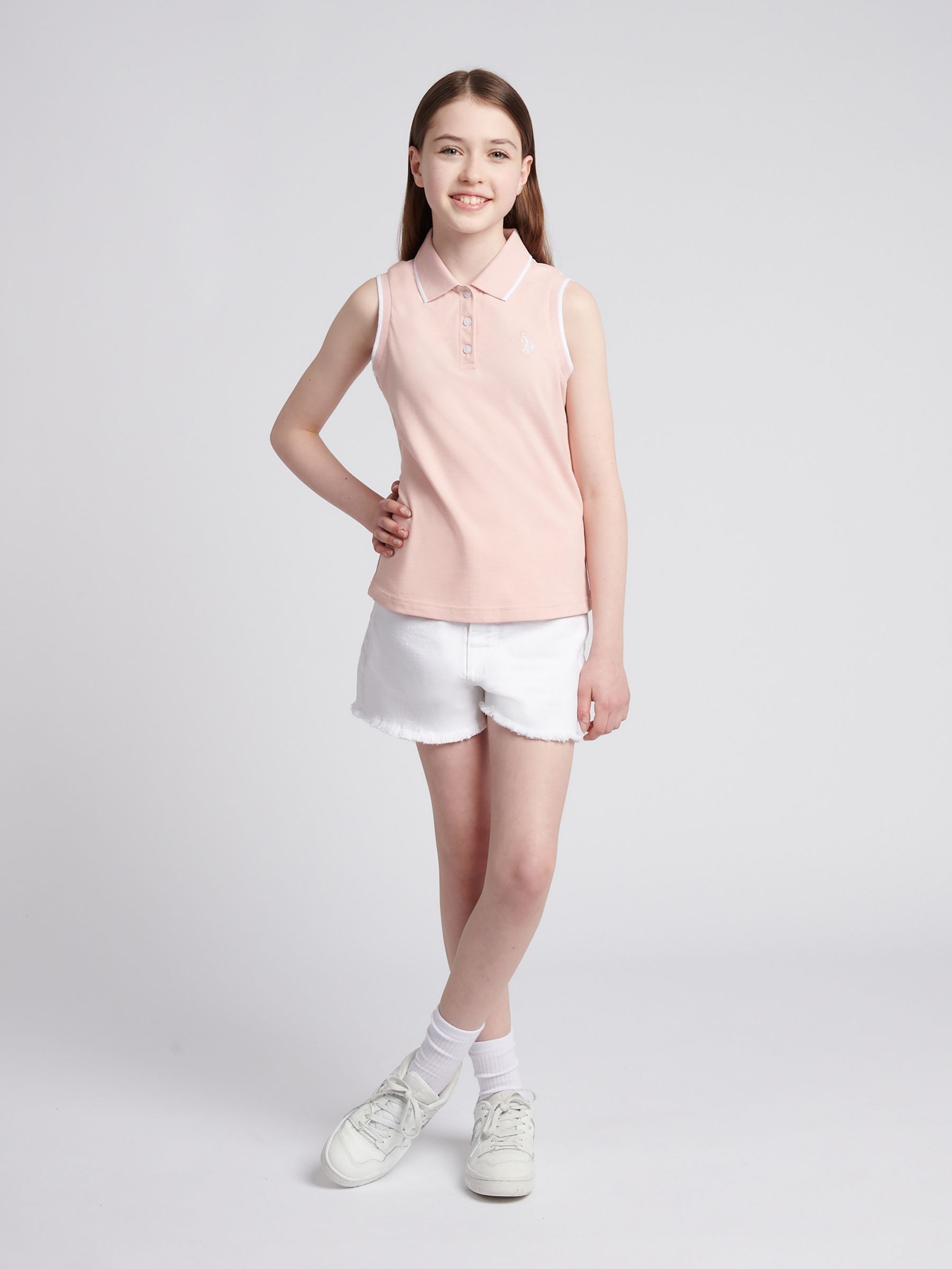 Buy U.S. Polo Assn. Pink Girls Sleeveless Polo Shirt from Next USA