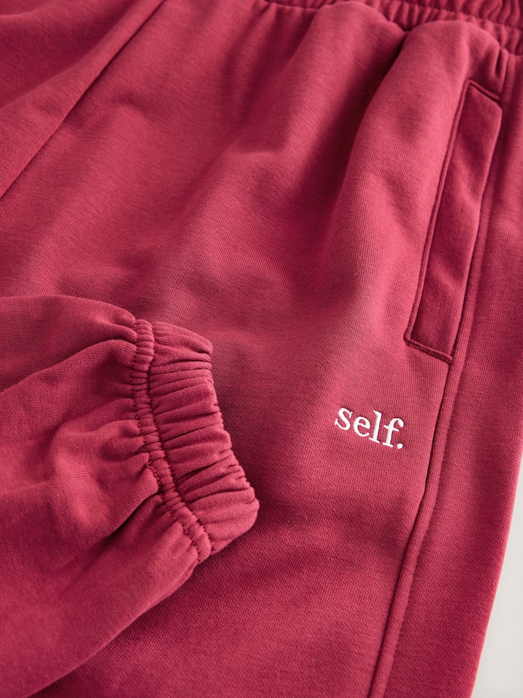 self. Red Cuffed Joggers - Image 8 of 8