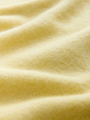 Light Yellow N.Premium 100% Merino Wool V-Neck Jumper - Image 7 of 8