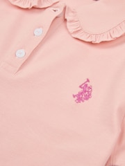 U.S. Polo Assn. Pink Girls Frill Collar Polo Dress - Image 3 of 3
