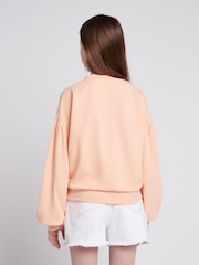 U.S. Polo Assn. Orange Girls Double Horsemen Puff Sleeve Sweater - Image 2 of 7