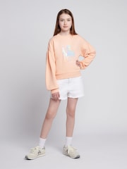 U.S. Polo Assn. Orange Girls Double Horsemen Puff Sleeve Sweater - Image 3 of 7