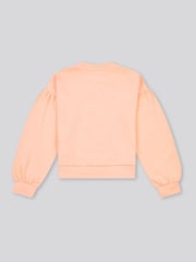 U.S. Polo Assn. Orange Girls Double Horsemen Puff Sleeve Sweater - Image 6 of 7