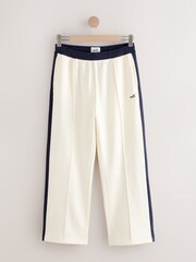 self. Ecru/Navy Wide Leg Joggers - Image 1 of 4
