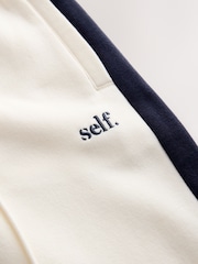 self. Ecru/Navy Wide Leg Joggers - Image 6 of 8