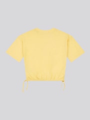 U.S. Polo Assn Yellow Girls Rounded Elastic Hem Graphic Print T-Shirt - Image 7 of 8