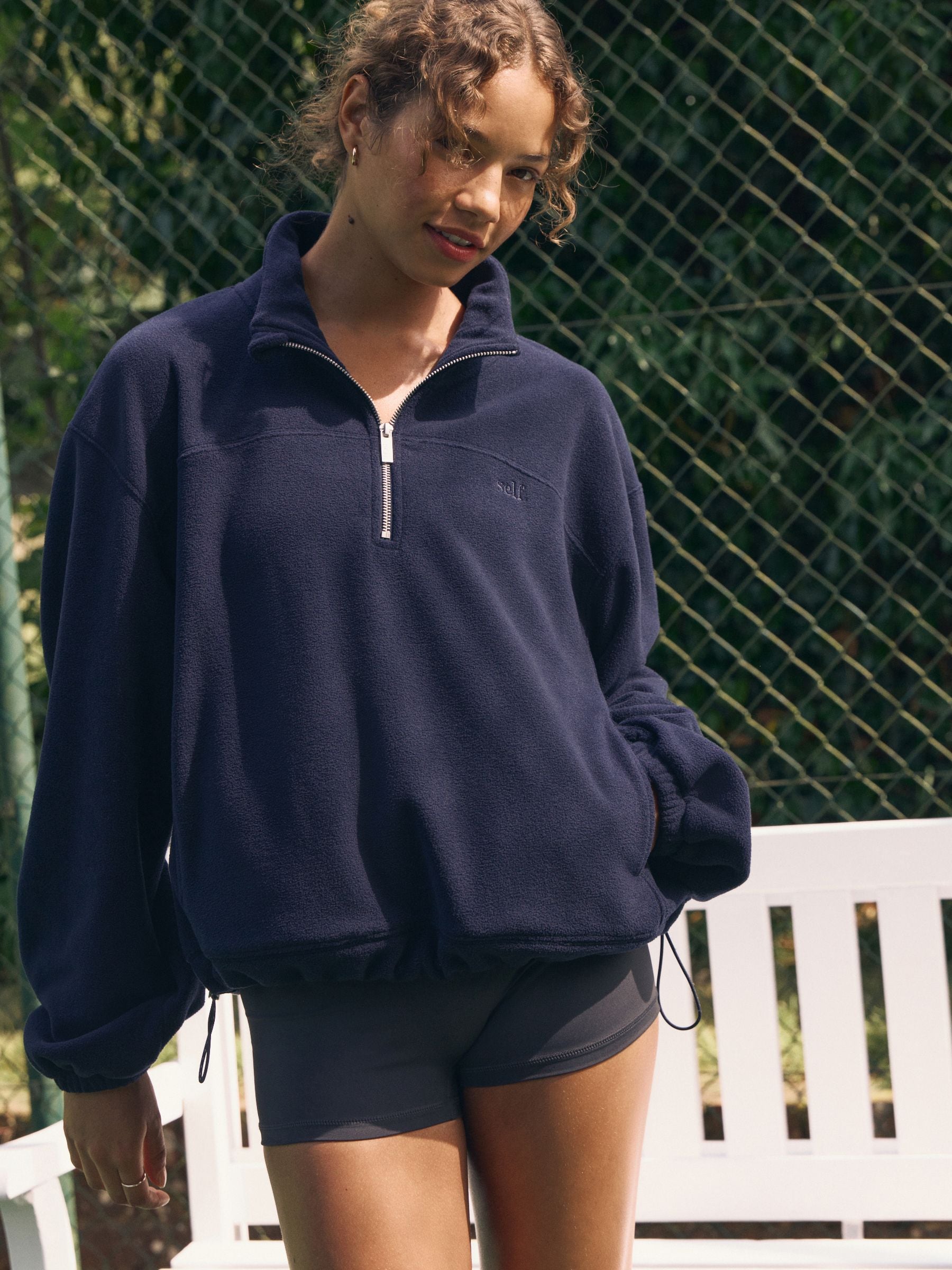 Buy self. Navy Half Zip Microfleece Fleece from the Next UK online